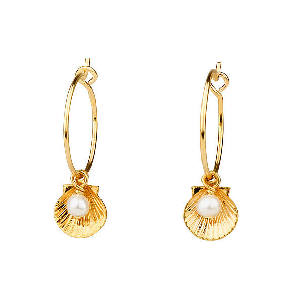 Flipkart.com - Buy HOMEMATES Latest Elegant White Sea Shell Pearl Hoop  Earrings for Girls & Women Metal Hoop Earring Online at Best Prices in India